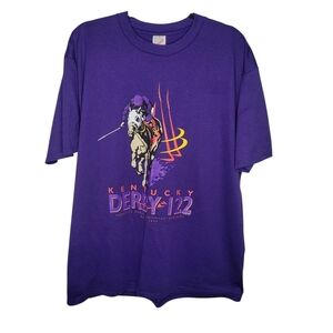 Vintage 90s Kentucky Derby Churchill Downs 1996 Graphic T-Shirt in Purple Sz XL